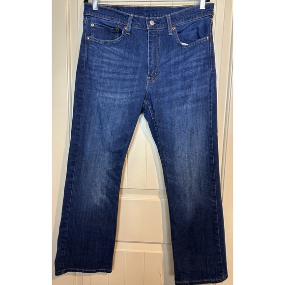 Levis 527 Slim Bootcut Stretch Blue Jeans Mens Size 34 X 30 GUC - Picture 1 of 6